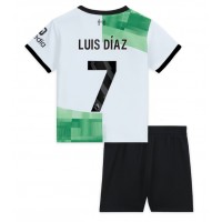 Billiga Liverpool Luis Diaz #7 Barnkläder Borta fotbollskläder till baby 2023-24 Kortärmad (+ Korta byxor)